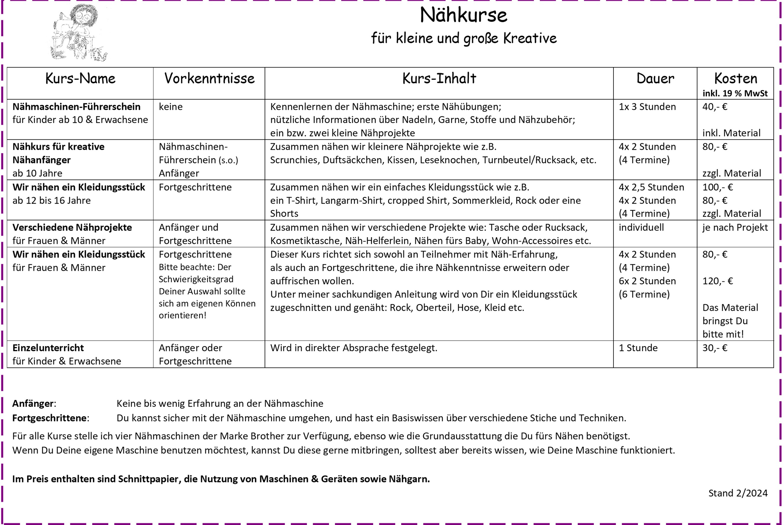 Meine aktuellen Nhkurse


 erfragen Sie bitte mit telefonischer Absprache unter 06400 200 303


 (18.02.2024)